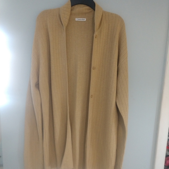Calvin Klein Mustard Long Cardigan - Picture 6 of 6